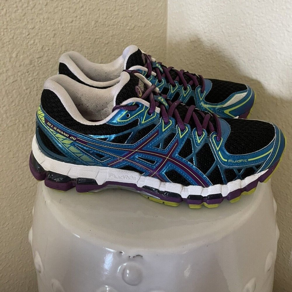 Asics Black Teal Purple Running Shoes